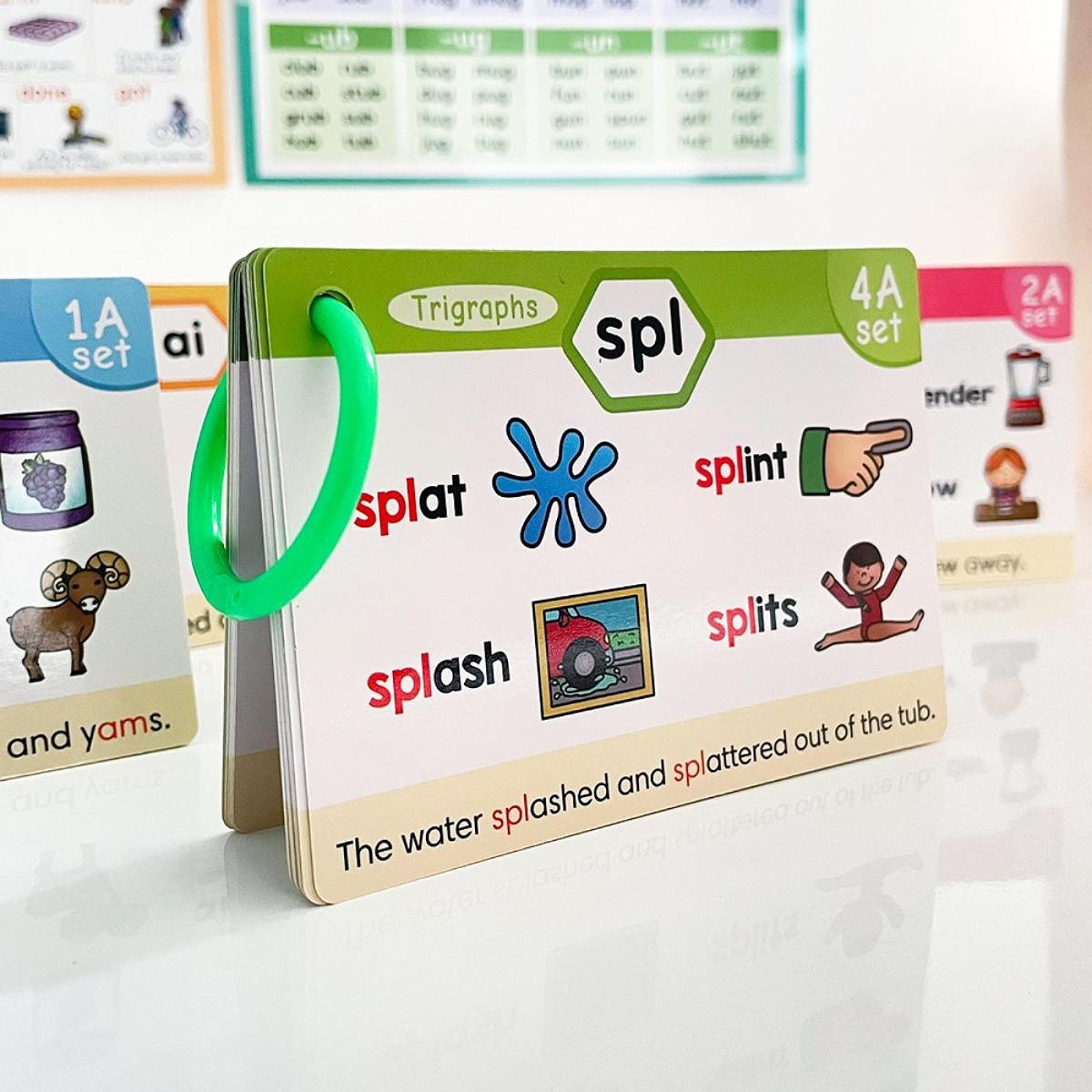 Phonics Card Game - フォニックスフラッシュカード、文字の音、教室用具、スペル学習用単語作成ゲーム（小学校4歳から8歳向け）