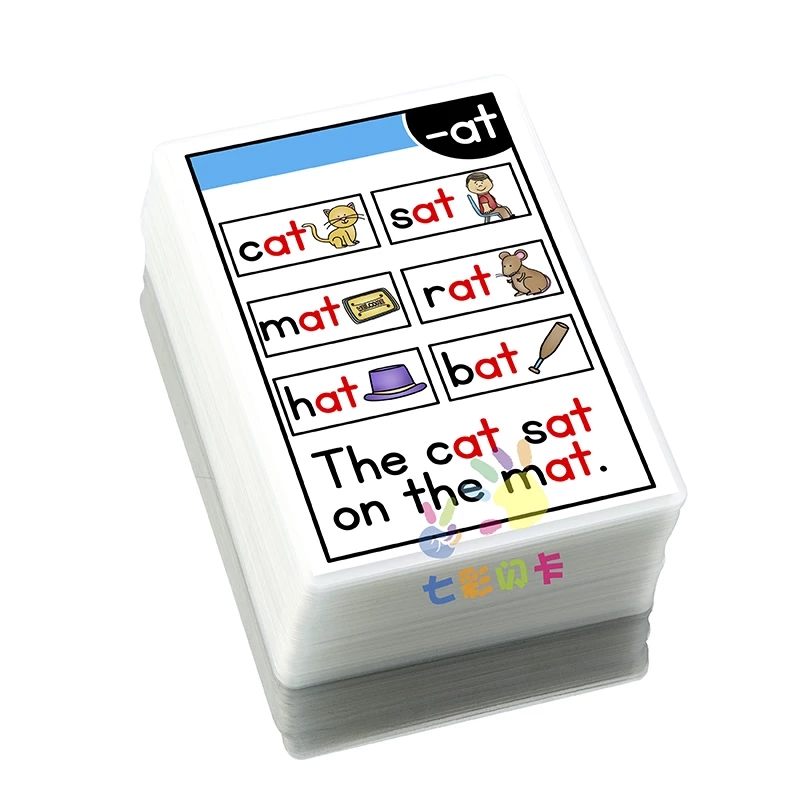 Phonics Card Game - 107 個のルーツフォニックスカード子供のための英語学習単語カードサポートスキャンコード発音記憶スペルゲームブック