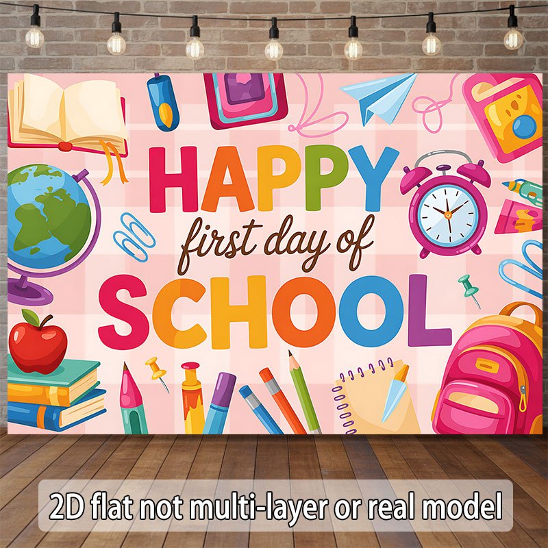 Happy Kids Education - 新学期ウォールタペストリー 学校初日おめでとうございます クラスルーム装飾 保育園アートプリント 教育用子供部屋用品 地球儀Ap