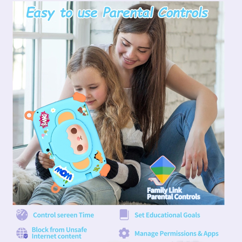 Kid Educational - 7インチディスプレイ搭載のキッズ用タブレットPC。保護ケース付きの学習用おもちゃで、幼児教育に最適。
