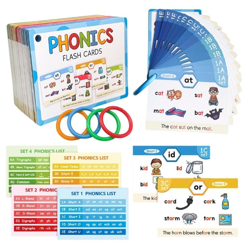 Phonics Card Game - フォニックス学習フラッシュカードセットフォニックス学習カードの子供向けの教育玩具