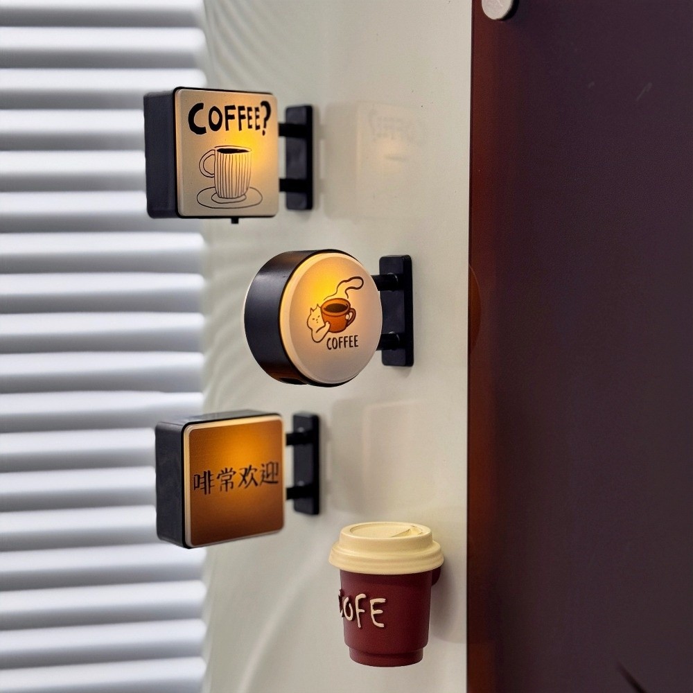Magnetic Letter Board - コーヒーコーナーライトサイン冷蔵庫マグネット雰囲気ライト磁気冷蔵庫装飾LEDグローイングライト