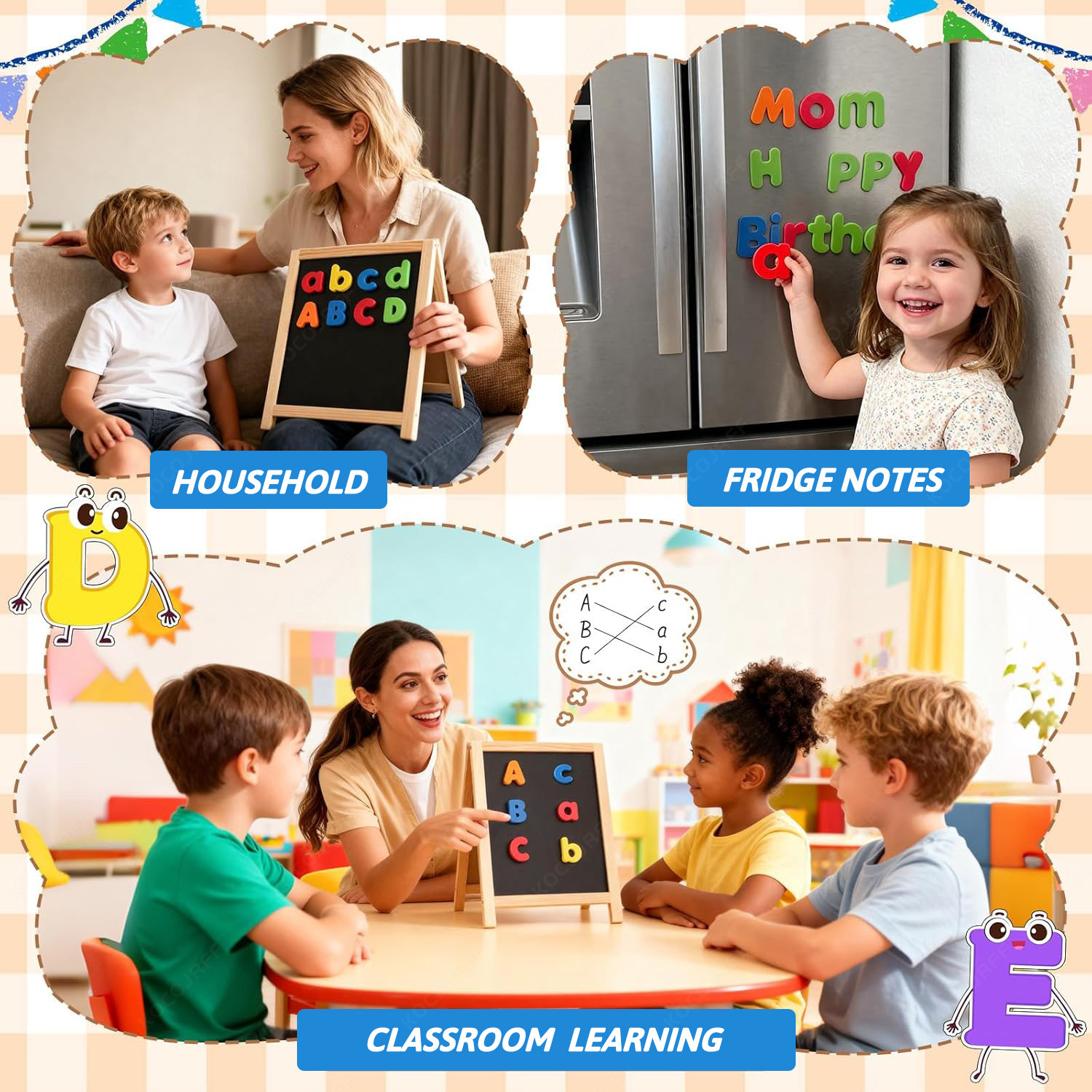 磁気数字と文字ステッカー、数字記号、教室での子供たちのスペル - Magnetic Letter Board のレビューと価格