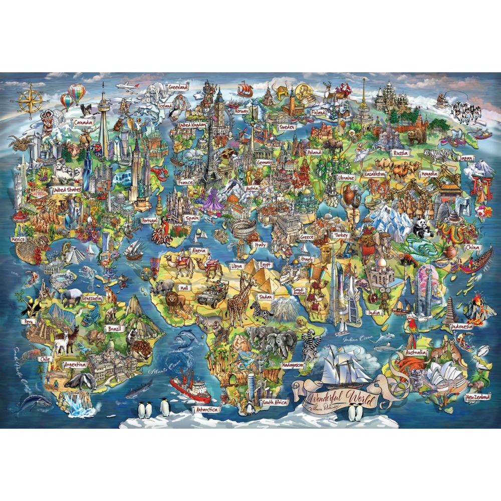 500/1000/1200/2000ピース 大人と子供向けジ - Puzzle Map World のレビューと価格
