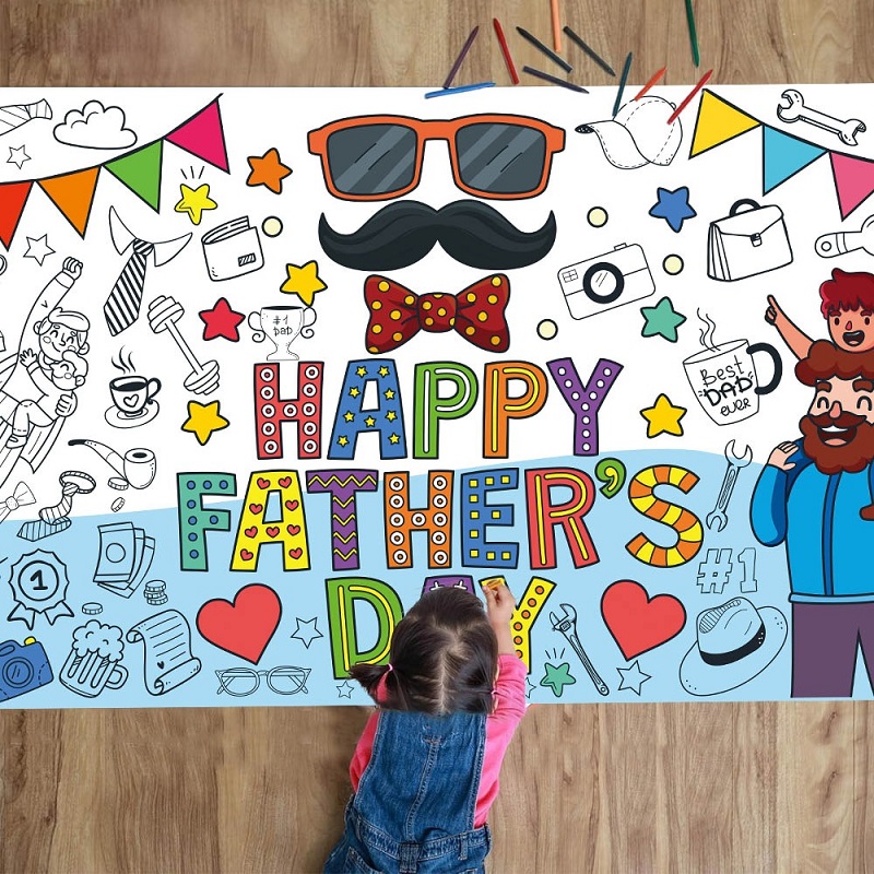 ハッピー父の日DIY落書き紙：お父さんの誕生日飾り付けと子供 - Happy Kids Education のレビューと価格