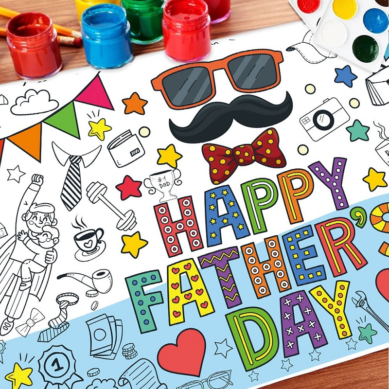 ハッピー父の日DIY落書き紙：お父さんの誕生日飾り付けと子供 - Happy Kids Education のレビューと価格