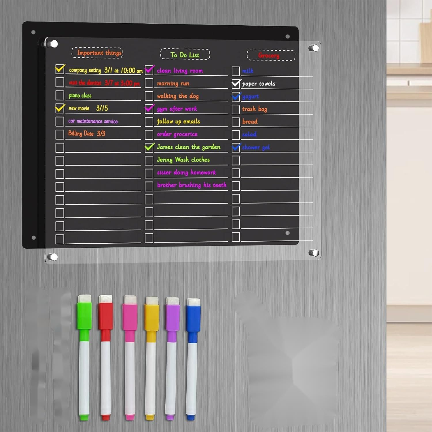 マグネット式ホワイトボード 消せるアクリルボード キッチン冷 - Magnetic Letter Board のレビューと価格