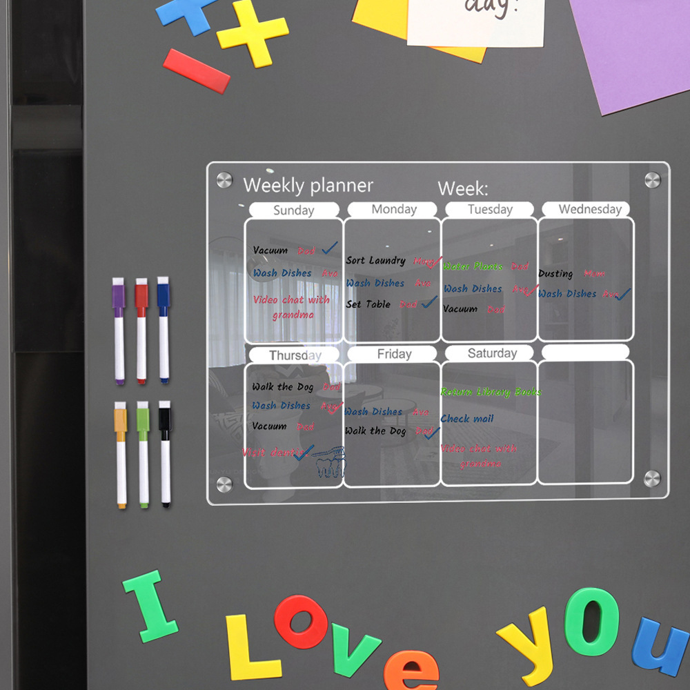 再利用可能なドライイレース冷蔵庫ホワイトボード、磁気カレンダ - Magnetic Letter Board のレビューと価格