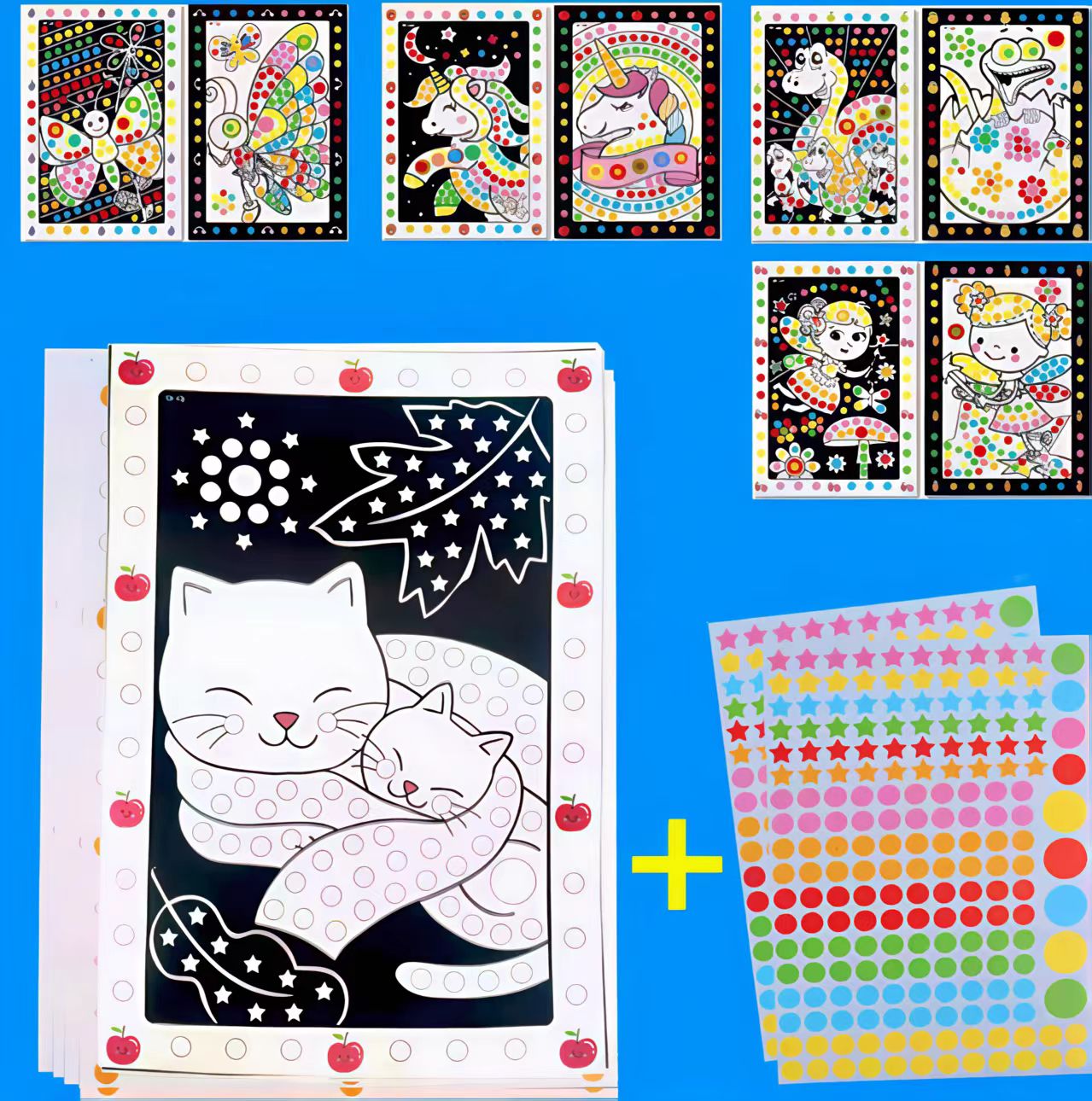 6/10 枚/ロットかわいい漫画動物描画モザイクステッカー面 - Happy Kids Education のレビューと価格