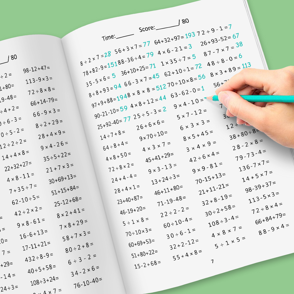 減算、加算、乗算、除算の混合演算子供向け算数ワークブック、数 - Sight Word Game のレビューと価格