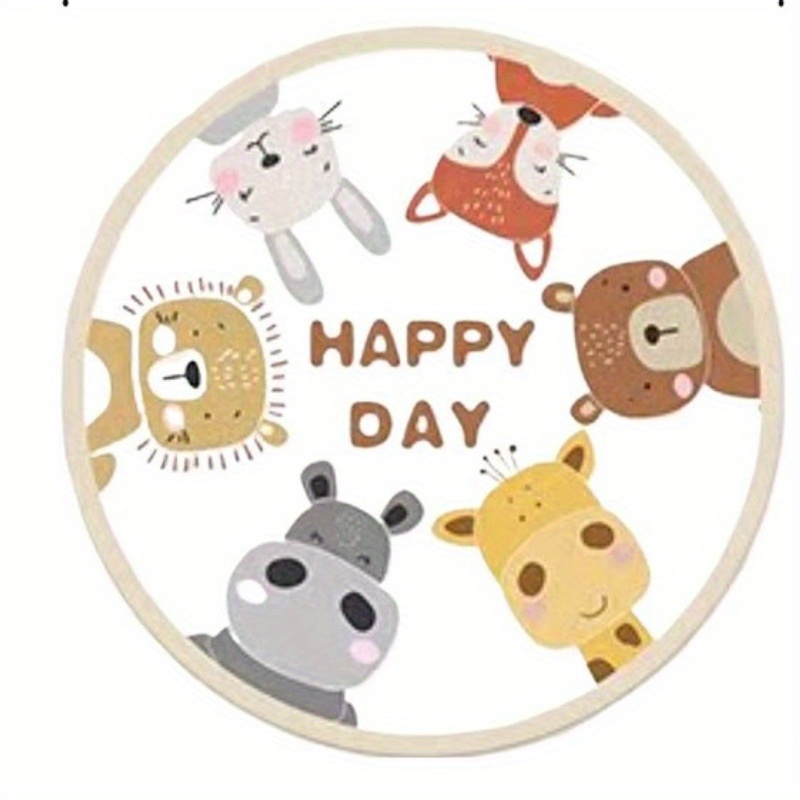 ハッピーアニマルズラウンドラグフランネル漫画動物園フレンズフ - Happy Kids Education のレビューと価格