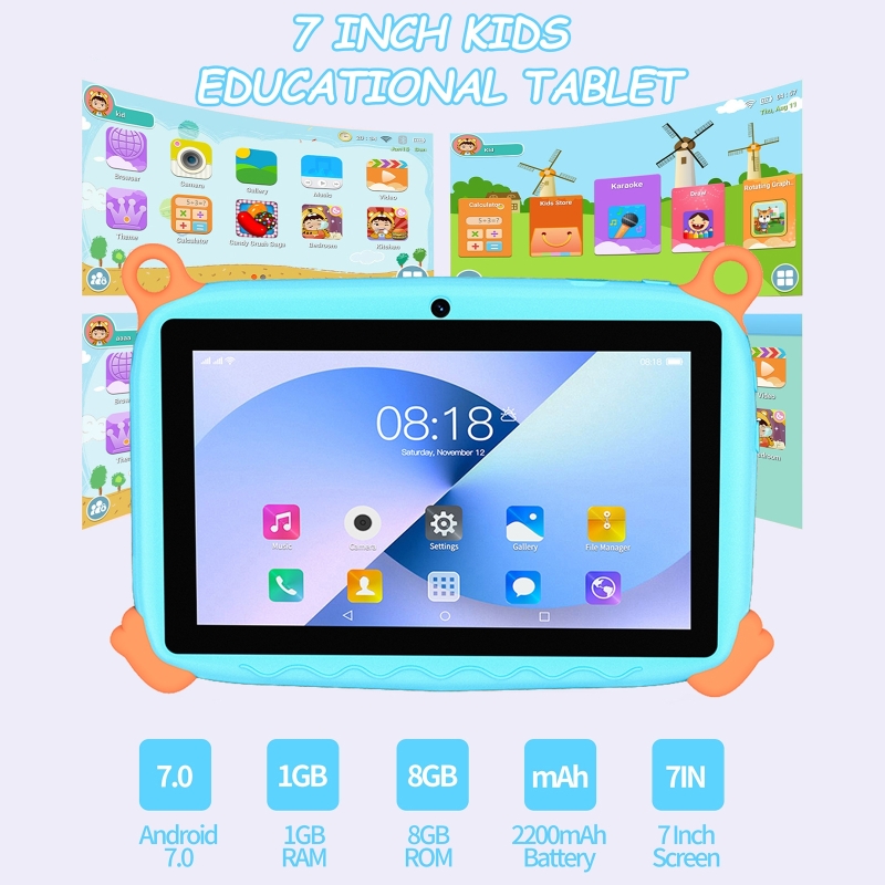 7インチディスプレイ搭載のキッズ用タブレットPC。保護ケース - Kid Educational のレビューと価格