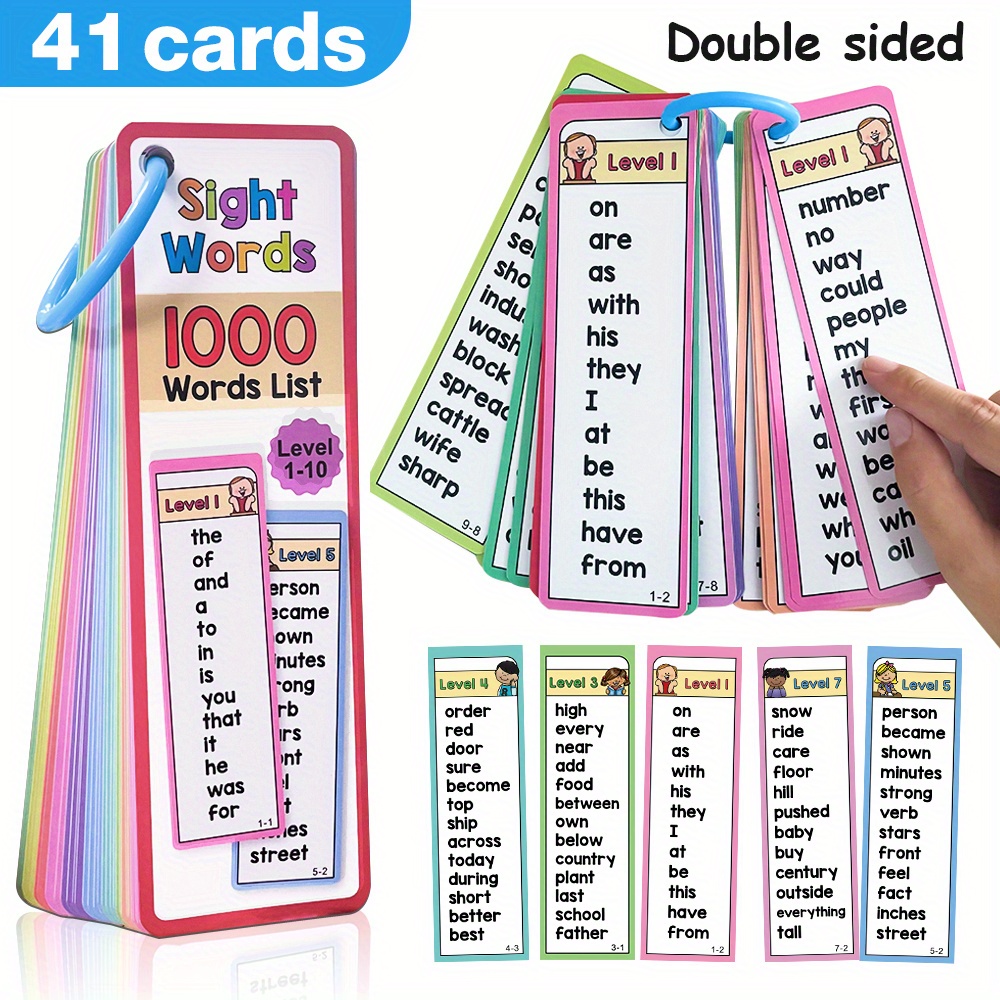 6歳から10歳のお子様向け、1000個の視覚単語フラッシュカ - Sight Word Game のレビューと価格