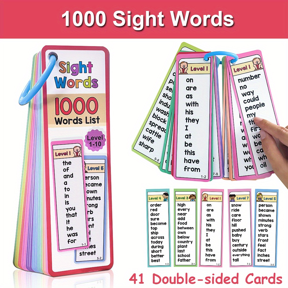 6歳から10歳のお子様向け、1000個の視覚単語フラッシュカ - Sight Word Game のレビューと価格