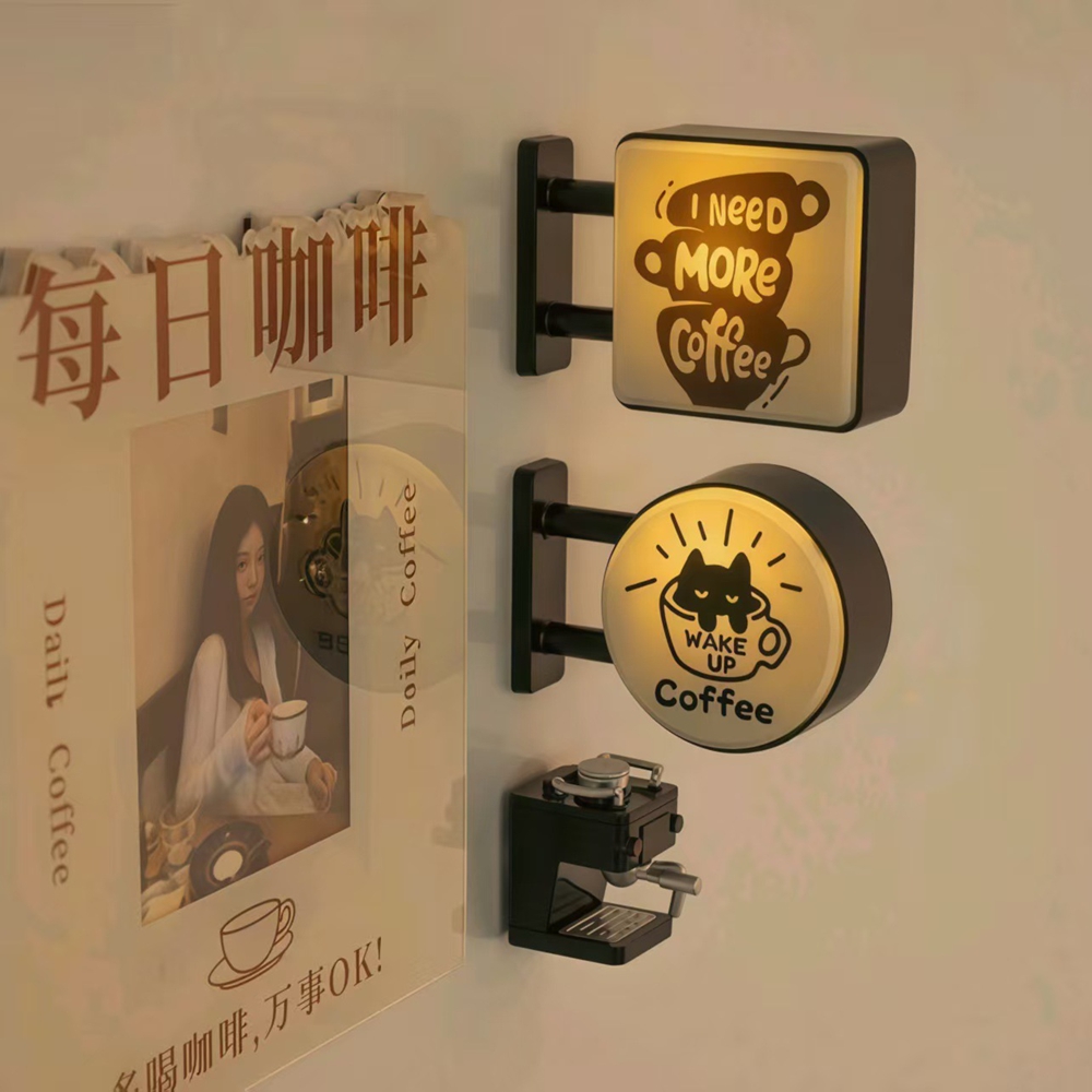 アメリカンコーヒーショップ風 照明付き冷蔵庫用マグネットライ - Magnetic Letter Board のレビューと価格