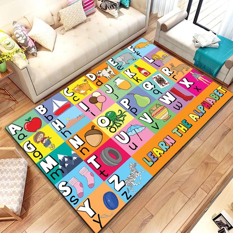 アルファベット学習カーペットマットラグABC文字数字動物形教 - Kids Education Alphabet Numbers のレビューと価格