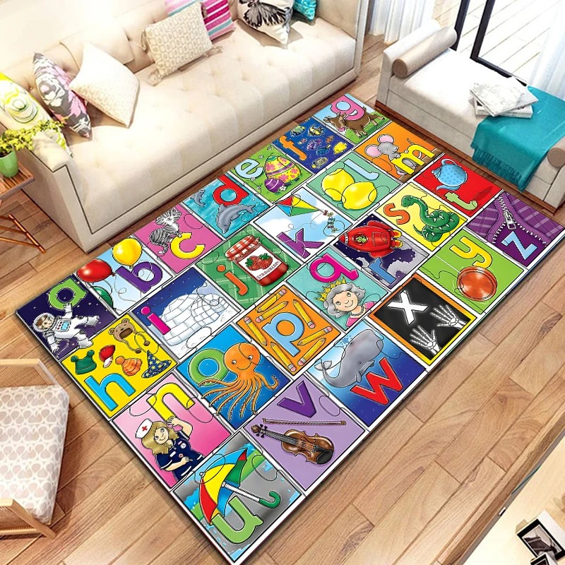 アルファベット学習カーペットマットラグABC文字数字動物形教 - Kids Education Alphabet Numbers のレビューと価格