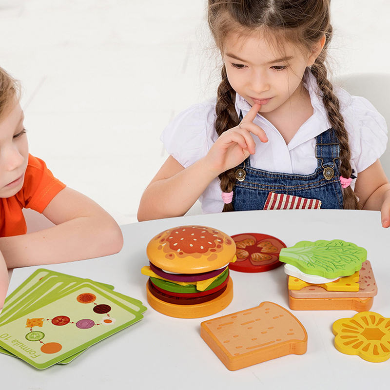 【HAPPY】木製ハンバーグサンドイッチ積み重ねおもちゃ 幼 - Happy Kids Education のレビューと価格