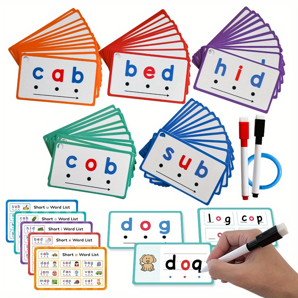 ホワイトボード手書きフラッシュカード 60 個フォニックス  - Phonics Card Game のレビューと価格